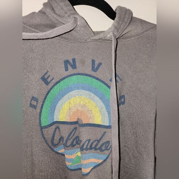Womens Long Sleeve Cropped Gray Denver Colorado Hoodie | Size XS/S - Picture 6 of 6